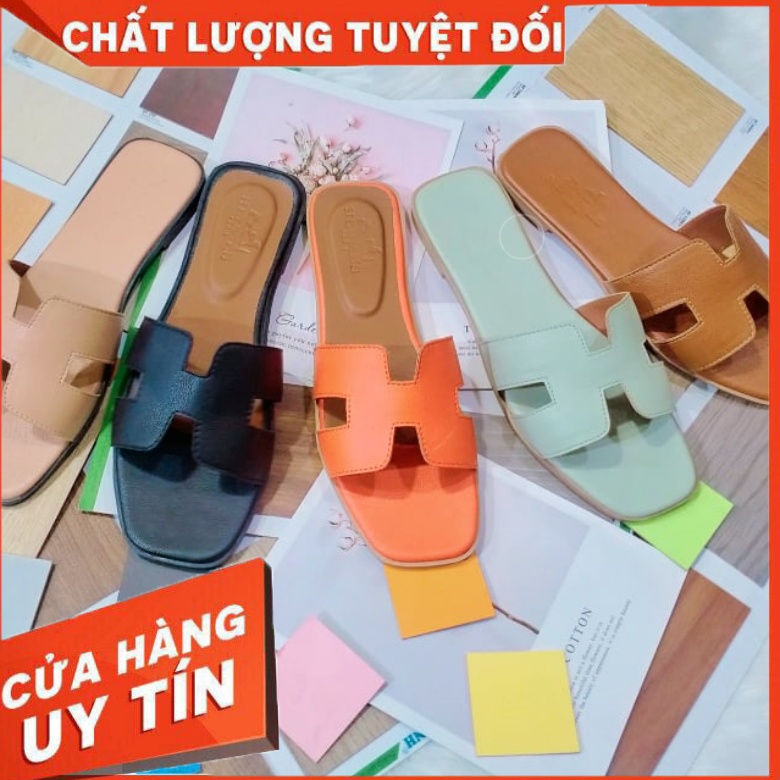 Dép nữ - Dép lê HM NỮ DA TRƠN QUAI NGANG NHIỀU MÀU HÀNG CAO CẤP GIÁ RẺ | THỜI TRANG CHshoes