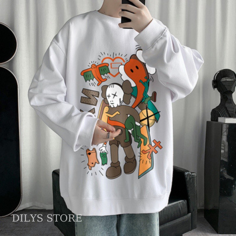 [XẢ KHO GIÁ RẺ BAO CHẤT] Áo Sweater Unisex Nam Nữ Form Rộng Dễ Phối Đồ In Hình Phong Cách, Áo 2 Màu Cá Tính | BigBuy360 - bigbuy360.vn