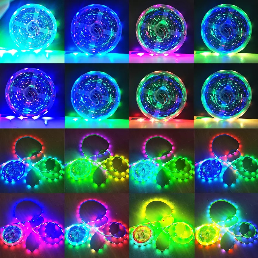 Dây Đèn Led đuổi Argb 16 triệu màu Ws2812B Hiệu ứng sóng nhạc, điều khiển qua APP, IP65 chống nước.