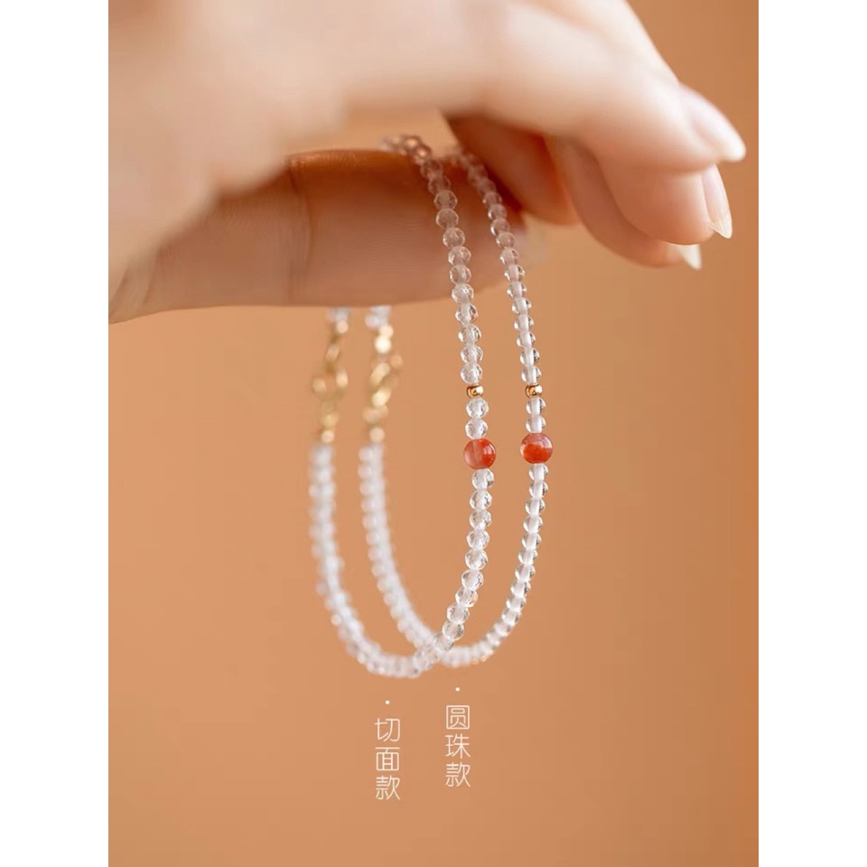 [Hàng Mới] Vòng Tay Chuỗi Hạt Đỏ Trắng Thiết Kế Niche