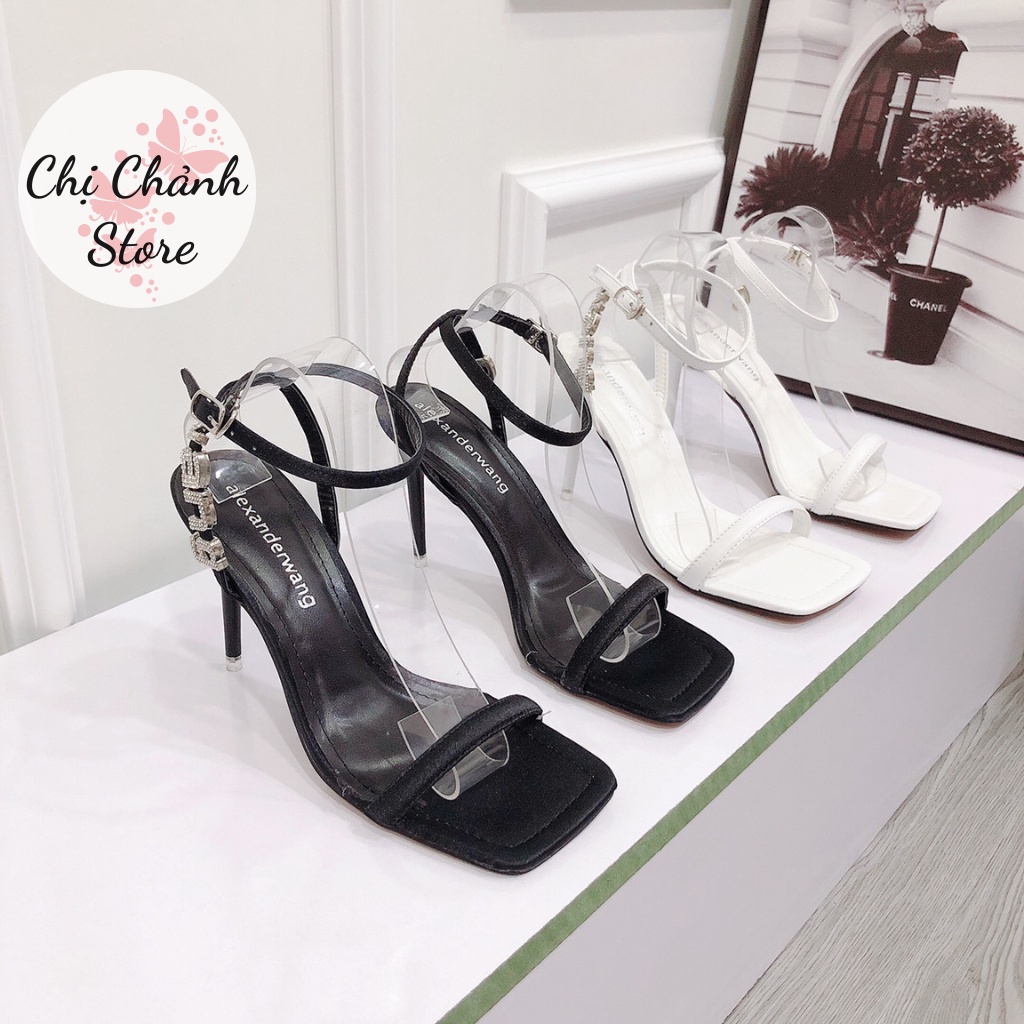 Sandal Gót Nhọn 9p WANG. Cực HOT Quai Mảnh Chất Da Mềm Form Chuẩn Đẹp - Xăng Đan Cao Gót Nữ Chichanh store