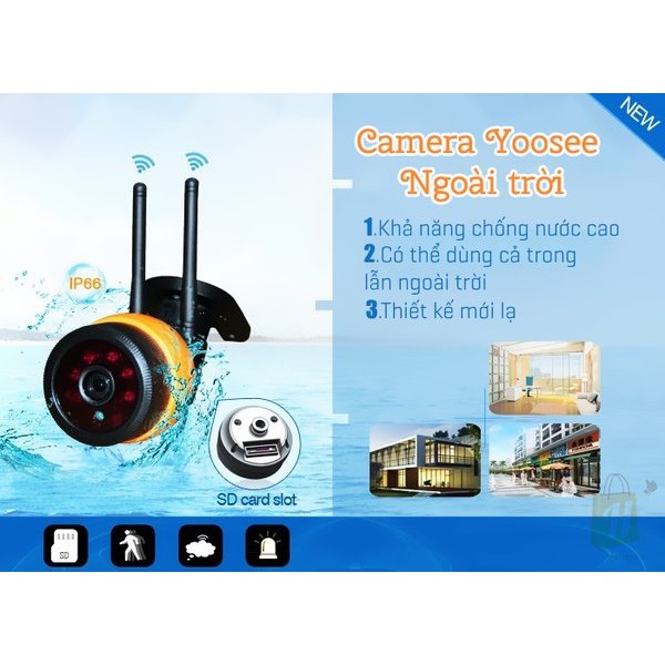 Camera IP không dây Detek X5100 ngoài trời chống nước mưa IP66 dùng ứng dụng Yoosee