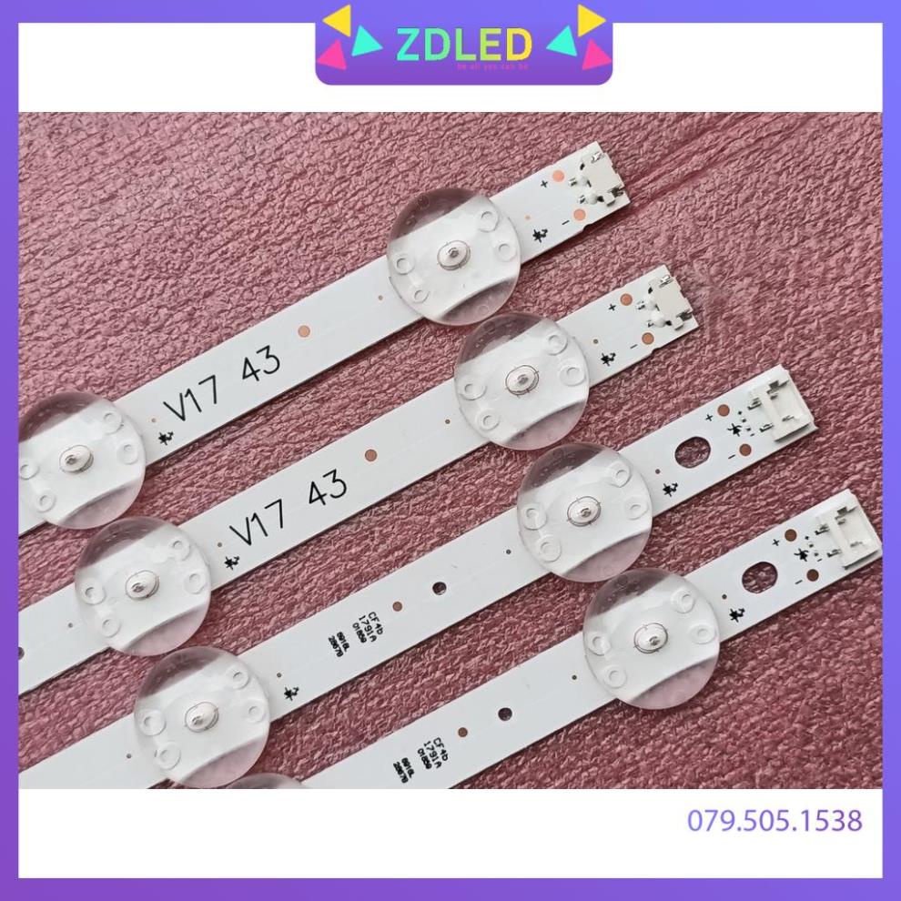 THANH LED TIVI LG 43UJ652T HÀNG MỚI 100% BỘ 2 THANH MỖI THANH 10 BÓNG 3V LG 43UJ 43&quot; V17 ART3 2867 Rev0.3 16916L-2867A 2