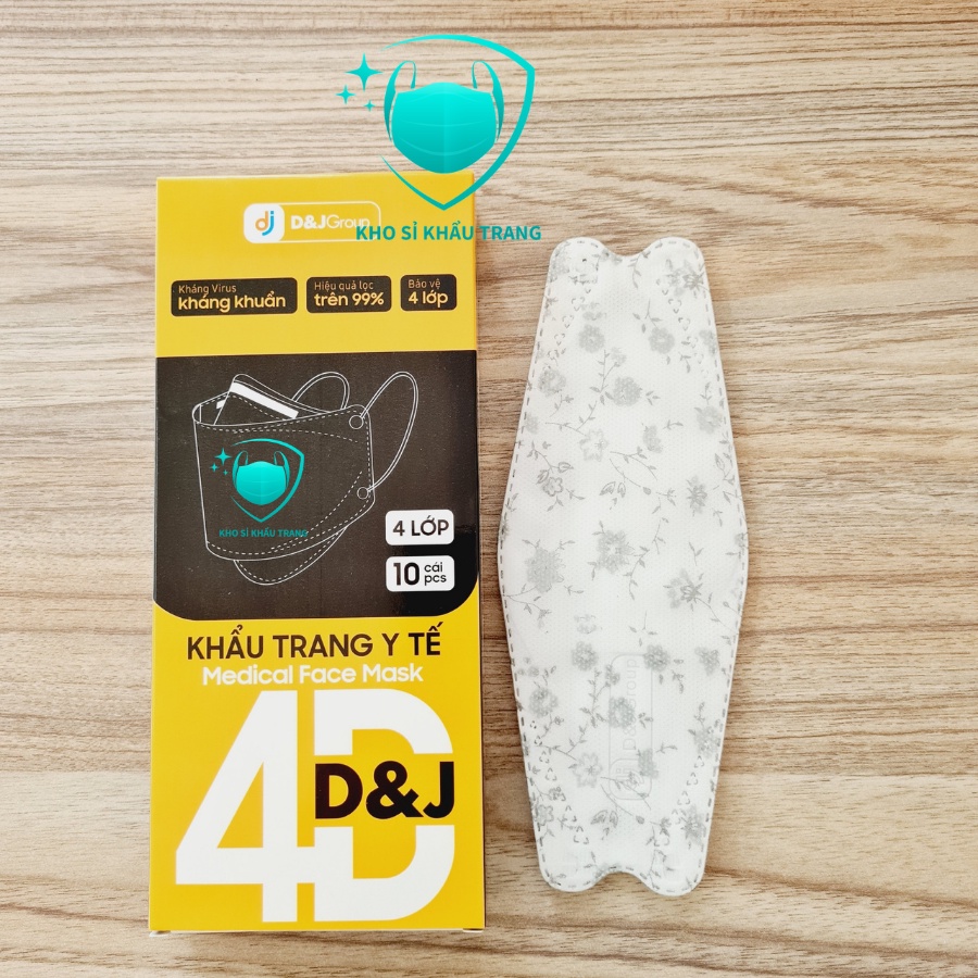 [Giá Sỉ] Khẩu trang y tế 4D họa tiết D&amp;J siêu đẹp hộp 10 cái