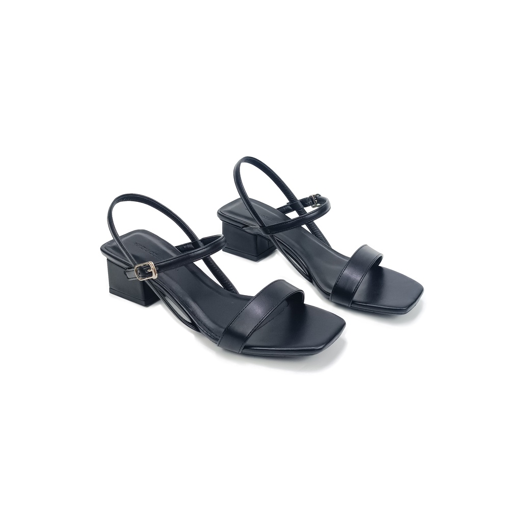 Giày Sandal cao gót đế vuông 3cm quai ngang phối màu MIX HADU C338