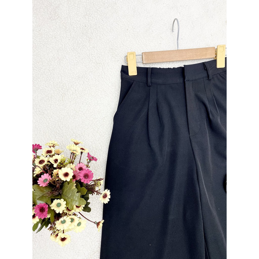 Quần ống rộng nữ dáng dài, quần suông cạp cao 3 màu, hàng thiết kế Hachidesigns | BigBuy360 - bigbuy360.vn