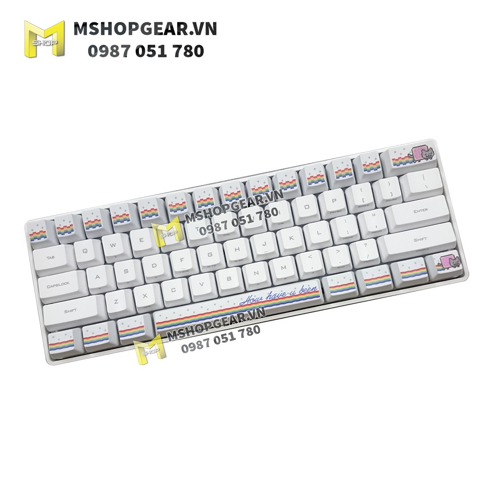 Set keycap mèo Nyat thick pbt oem profile