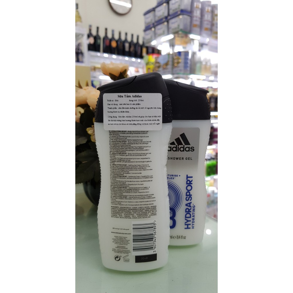 Tắm gội rửa mặt Adidas 3in1 Hydra sport 250ml