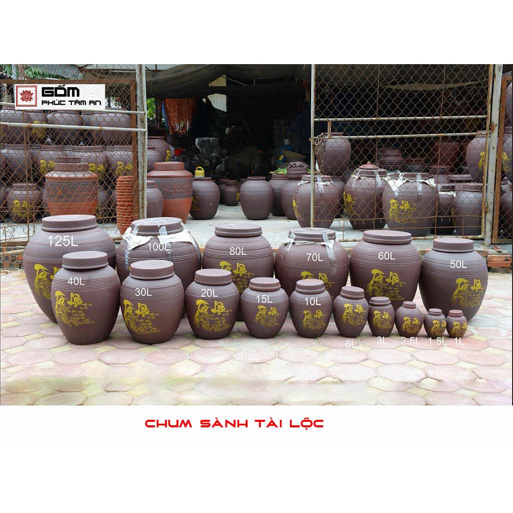 Chum rượu chum sành chum sứ Bát Tràng 5l 10l 15l 20l 30l 40l 50l