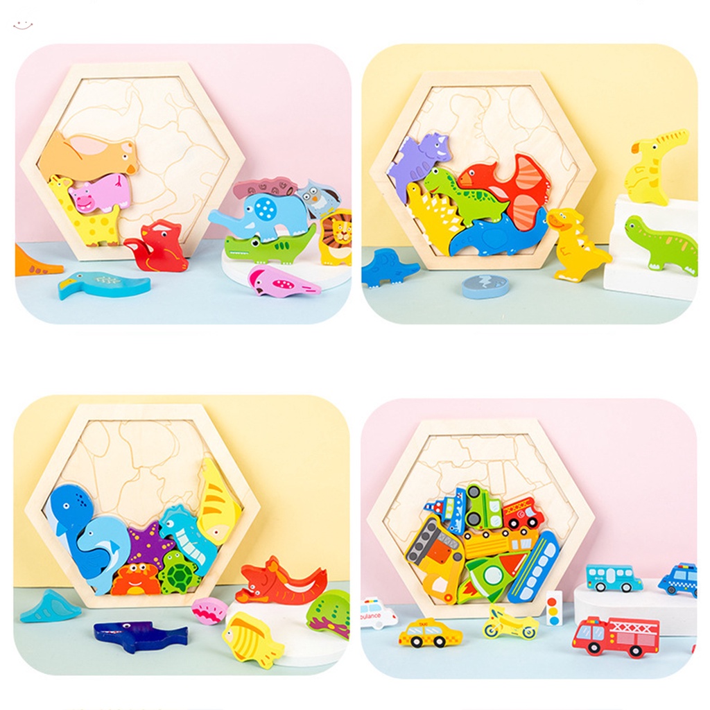 Bộ Đồ Chơi Xếp Hình Bằng Gỗ Nhiều Màu Sắc Dễ Thương Cho Bé