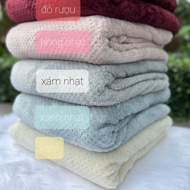 Chăn lông tuyết 1m6 x 2m, mỏng mềm mịn, nhiều màu lựa chọn, dùng làm chăn văn phòng, du lịch.. |MUJI|