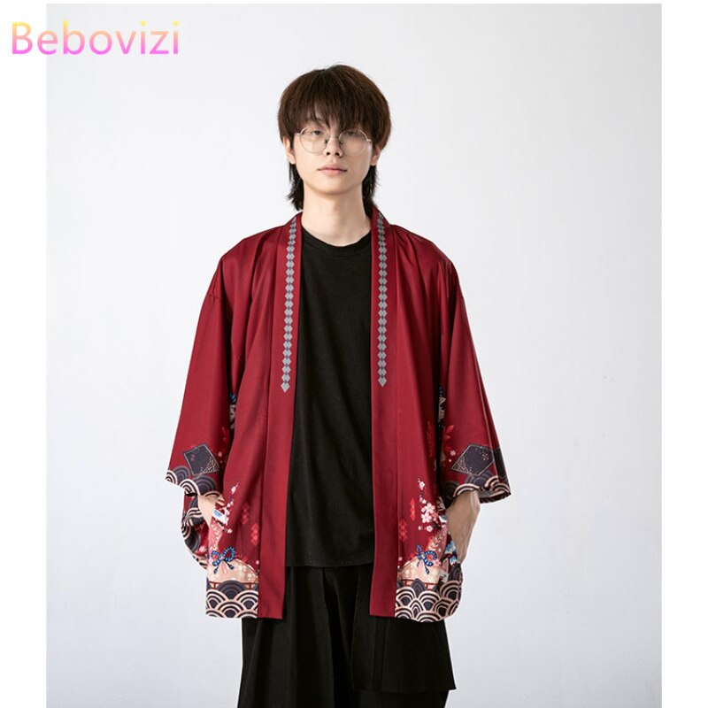 Áo khoác kimono hóa trang samurai nhiều màu sắc tùy chọn mẫu 2021 thời trang mùa hè | BigBuy360 - bigbuy360.vn