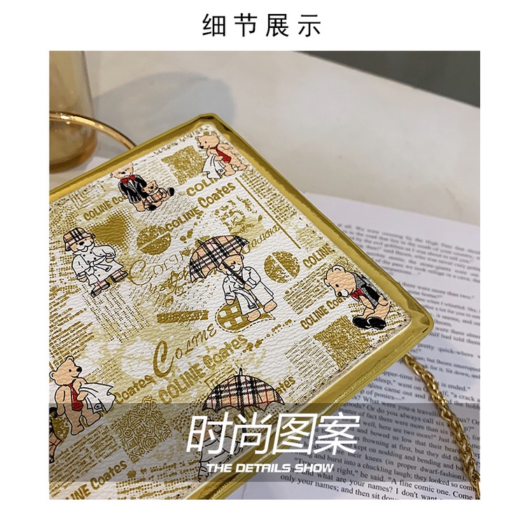 Túi Đeo JASMIN NOIR Chéo In Họa Tiết Hoạt Hình Đáng Yêu Thời Trang Cho Nữ