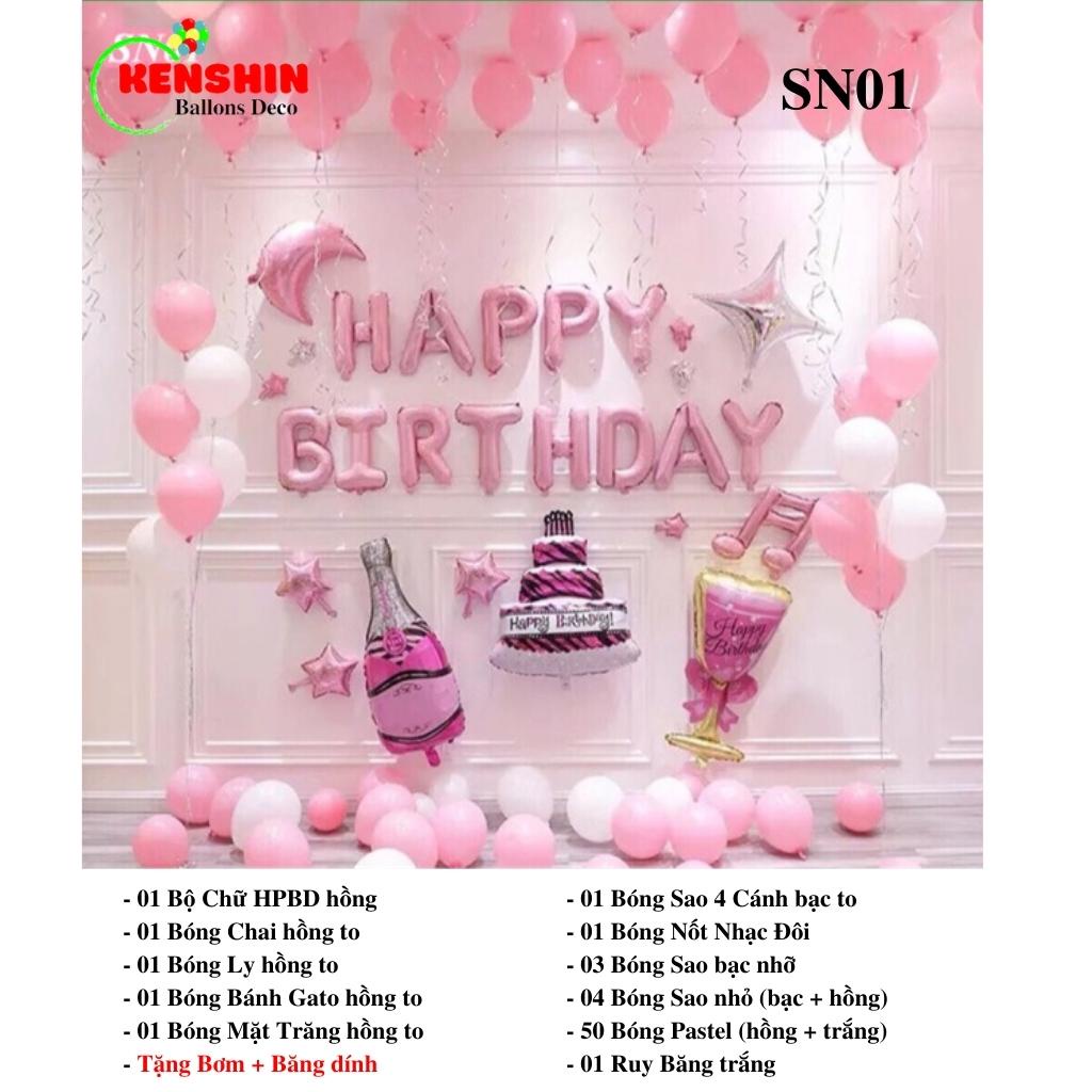 Set Bóng Trang Trí Sinh Nhật  Free Ship   Happy Birthday SN01