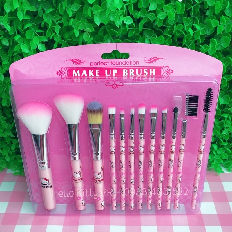 BỘ CỌ TRANG ĐIỂM HELLO KITTY (12 cây)