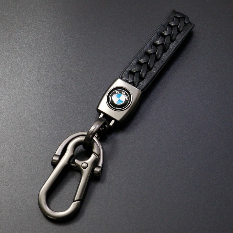 1 Móc Khóa Xe Hơi Bằng Da Màu Đen In Logo Xe Hơi BMW E61 E90 E82 E70 E71 E87 E88 E89 X5 X6