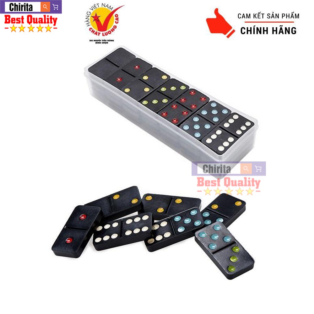 Cờ Domino Nhựa Loại Lớn - Cờ Domino Fataco CHÍNH HIỆU - Màu Đen - Chirita