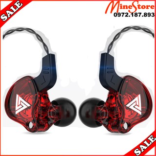 Tai Nghe Nhét Tai Có Mic QKZ AK6 Mầu Đỏ - Tai Nghe Chơi Game, Học Tiếng Anh, Bass Mạnh Tăng Giảm Âm Lượng
