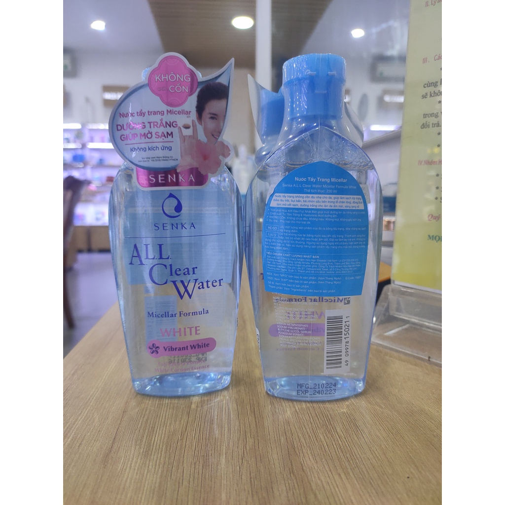 Nước Tẩy Trang Senka Micellar Dưỡng Trắng All Clear Water Micellar Formula White 230ml