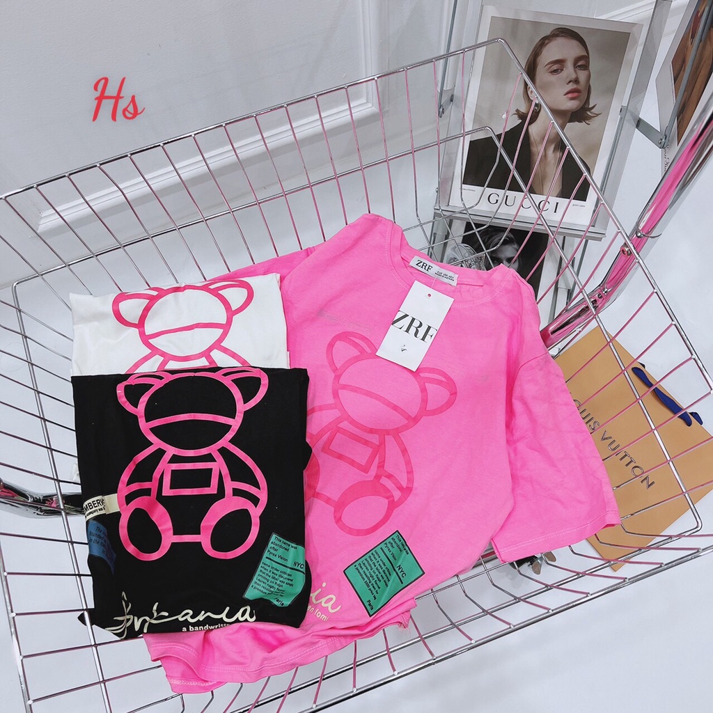 [ GIÁ RẺ VÔ ĐỊCH ]  Áo Phông Unisex Gấu  Áo Nữ Cộc Tay Dáng Rộng In Hình
