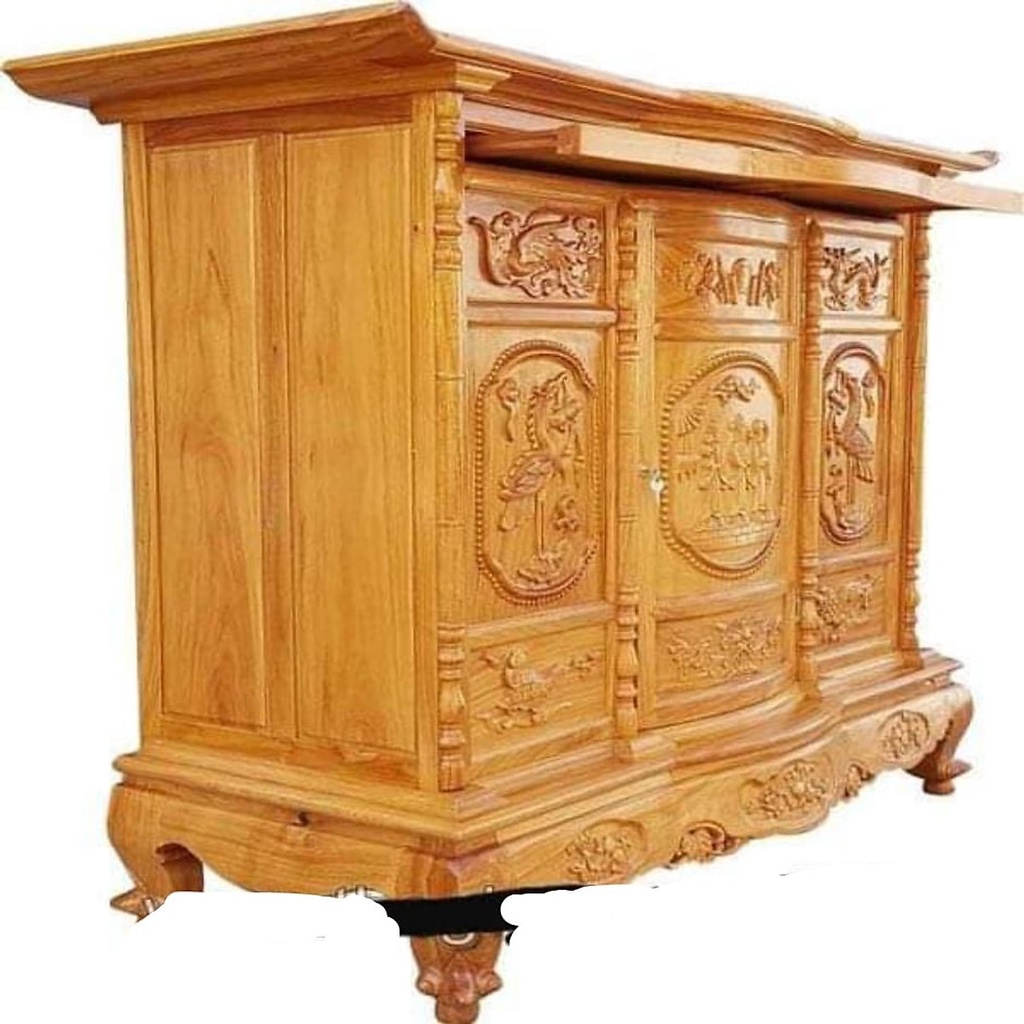 TỦ THỜ GỖ GÕ ĐỎ , BÀN CÚNG, CAO 1M27, CÓ 4 KÍCH THƯỚC
