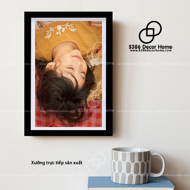 Khung ảnh A4 màu đen trơn (Sơn màu từ gỗ thông thật)