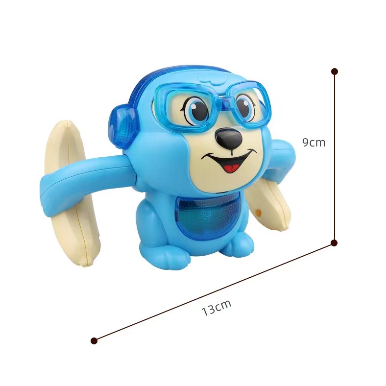 Đồ Chơi Khỉ Lăn Điện Tử Có Đèn Và Nhạc Điều Khiển Bằng Giọng Nói Cho Bé