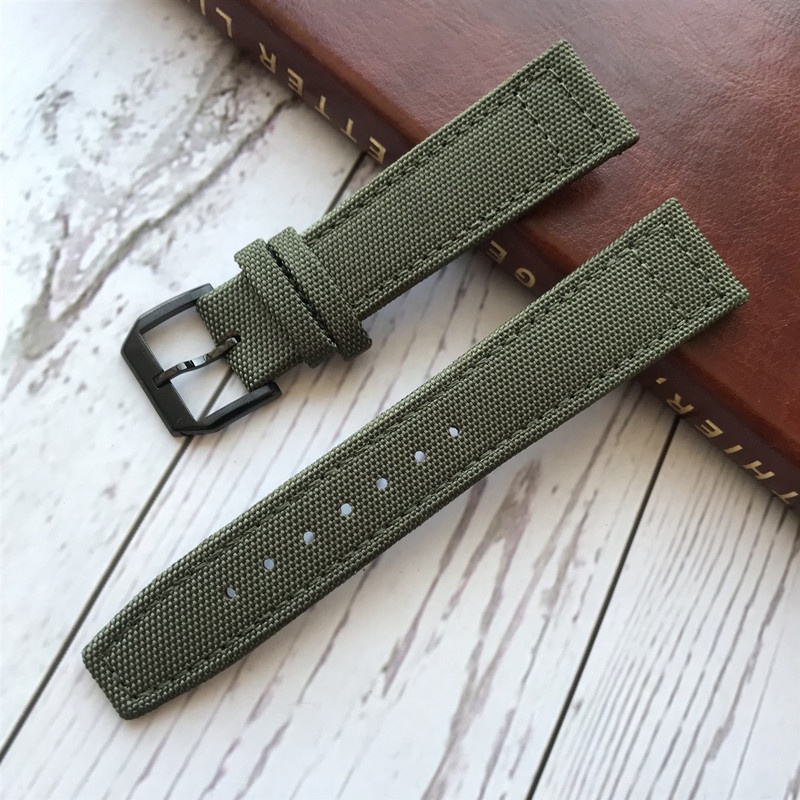 IWC thay thế IWC IWC Pilot Bồ Đào Nha Dây đeo bằng da Nylon canvas Dây đeo đồng hồ 20 21 22mm Nam