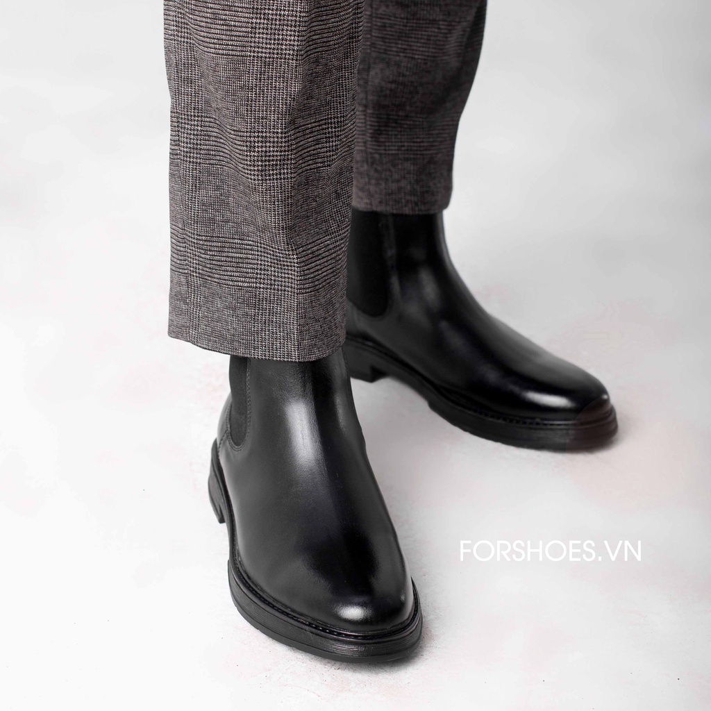 Giày Chelsea Boot FOR cao cấp da bò nguyên tấm nhập khẩu, đế cao su đúc nguyên khối chắc bền CBF02