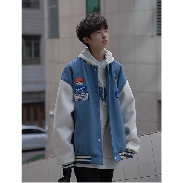 Áo Bomber Fom Nam Nữ Nỉ Phối Tay Họa Tiết Hoạt Hình Cậu Bé 3 Màu Siêu Hot - Dáng Rộng Fom Thụng Hot Trend 2021