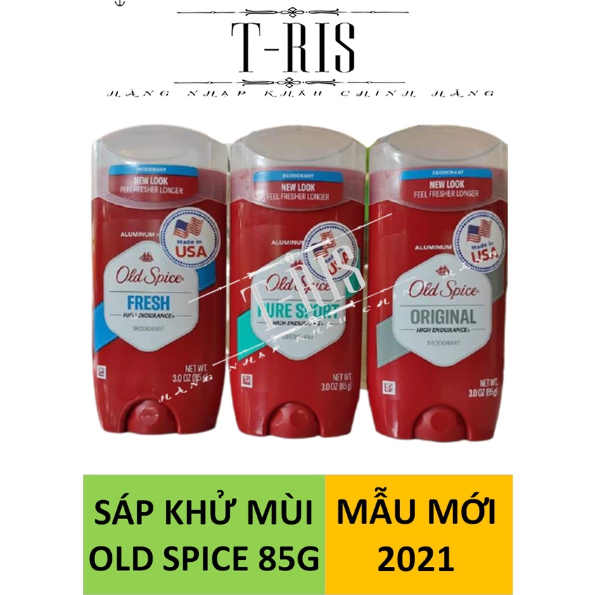 [85gr-Chuẩn Mỹ] Sáp khử mùi Old Spice (Ruột xanh) 85g | Pure Sport| Fresh| Original| - Nhập khẩu chính hãng P&amp;G- Giá tốt