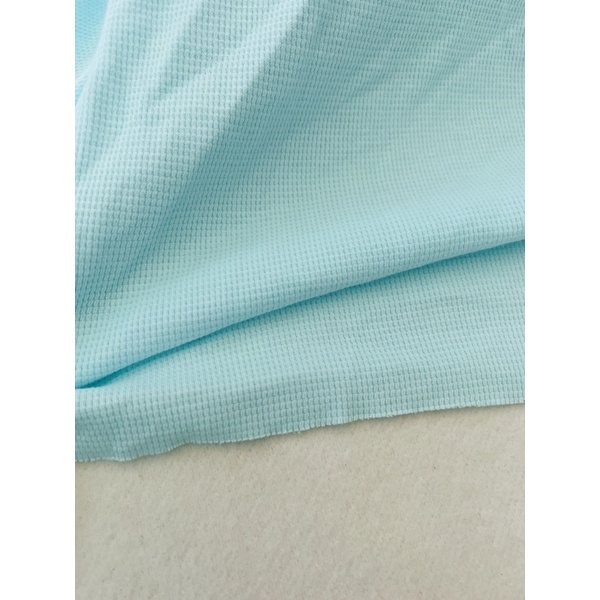 Vải thun tổ ong màu nâu và xanh ngọc