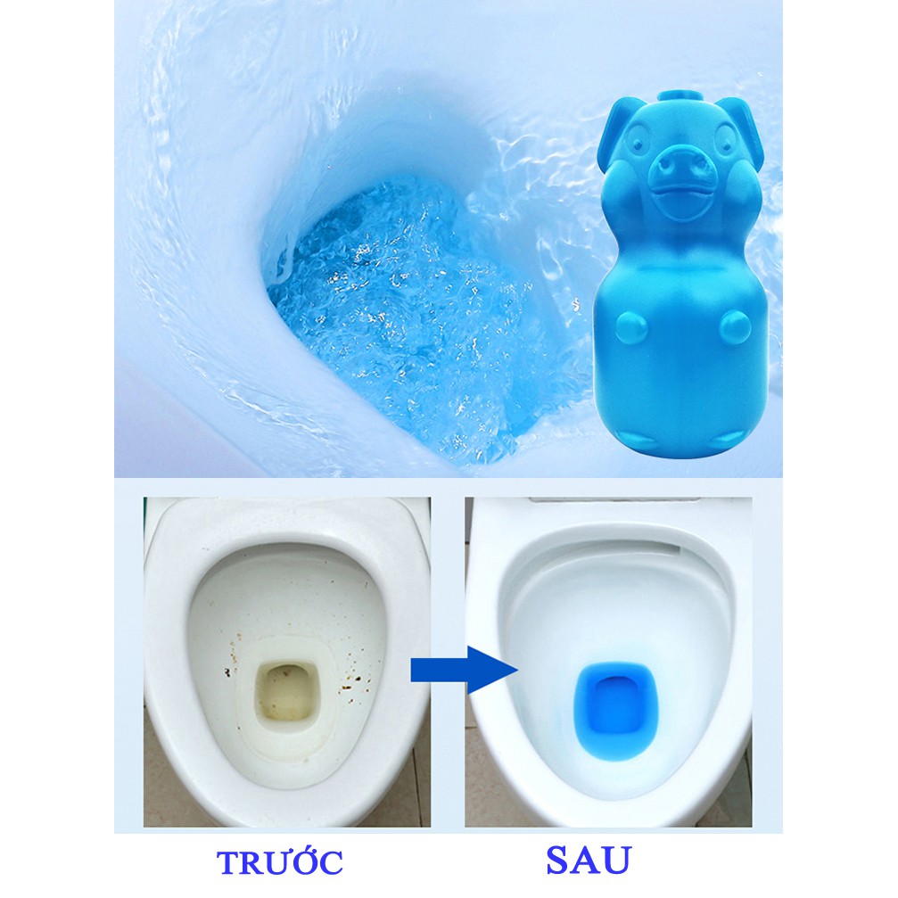 Chai Thả Bồn Cầu Hình Heo Tẩy Sạch, Diệt Khuẩn Khử Mùi Hôi Bồn Cầu Siêu Sạch