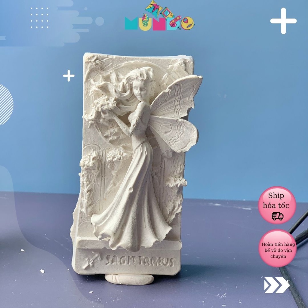 Tượng tô màu cao cấp chọn mẫu SIZE L TRANH NỔI THIÊN THẦN, tượng thạch cao MUNDO