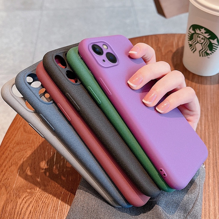 Ốp Điện Thoại Mềm Siêu Mỏng Màu Trơn Bề Mặt Nhám Cho Iphone 13 Mini 14 Pro Max Plus 13pro 13promax 14pro 14plus 14promax