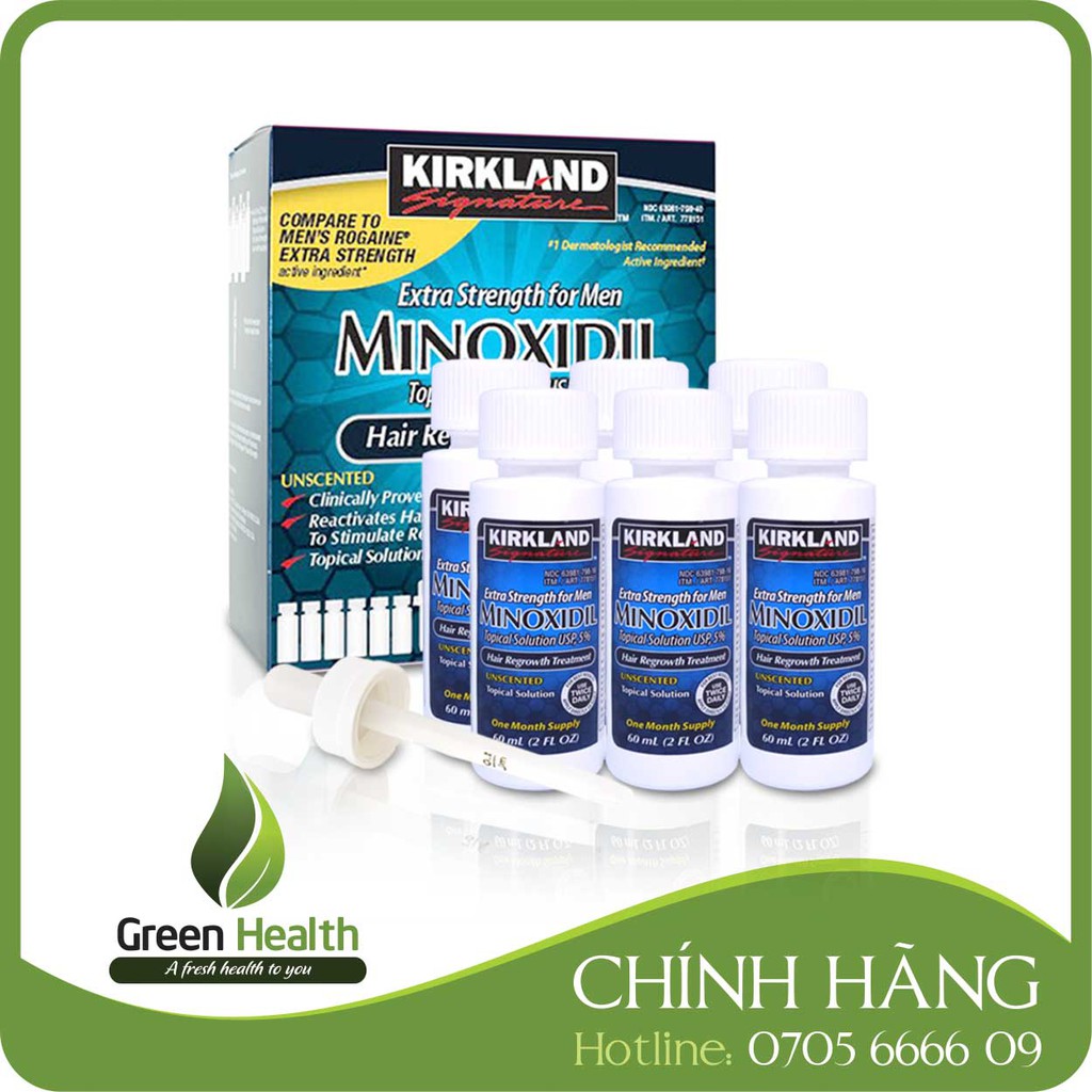 Hộp 6 lọ dạng lỏng Thuốc mọc râu Minoxidil 5%