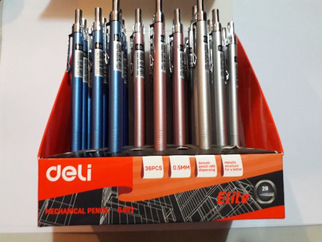 Combo 1 bút chì kim Deli + 1 hộp ngòi chì 0.5mm hoặc 0.7mm