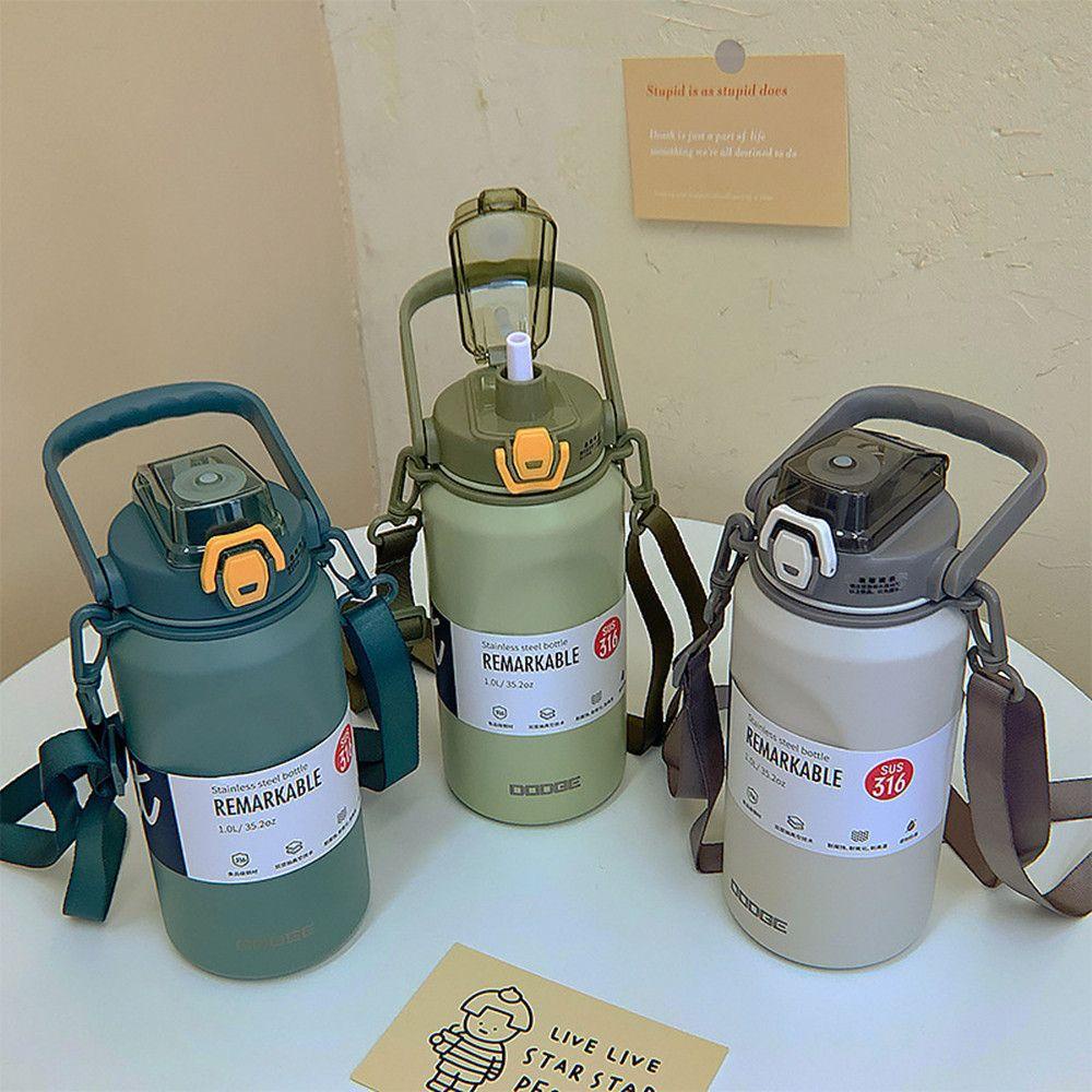 Bình Nước Giữ Nhiệt Dung Tích 1000ml Có Ống Hút Tiện Dụng