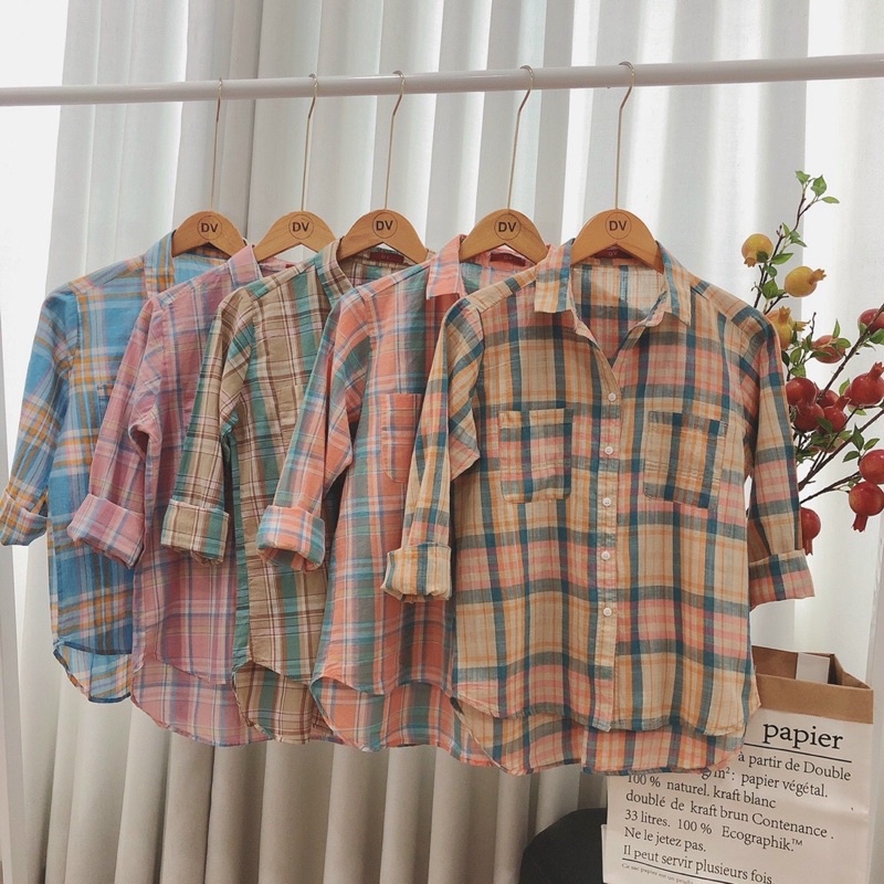 Áo Sơ Mi Nữ Cổ Bẻ Hàng Quảng Châu Free size 45-63kg