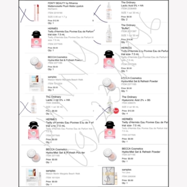 Vial Sample nước hoa minisize các hãng Bunny Beauty hàng đủ bill Sephora US