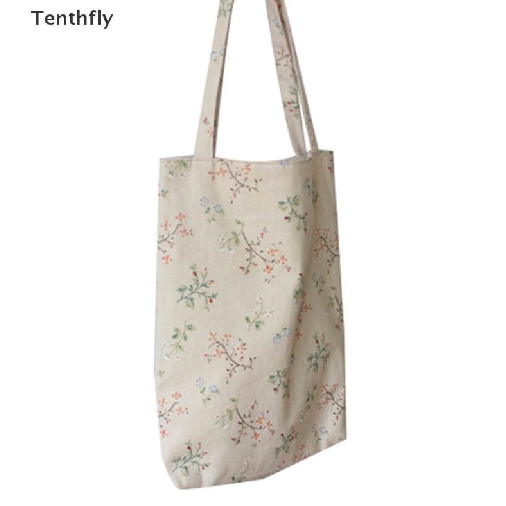 Túi xách tote đeo vai mua sắm bằng cotton linen cổ điển cho nữ du lịch biển