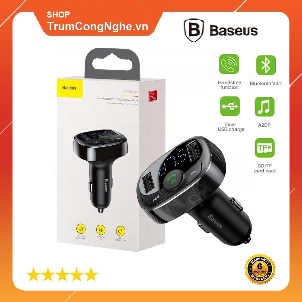 Bộ tẩu sạc đa năng trên xe hơi Baseus S09 T-Typed Wireless MP3 Car Charger Bluetooth