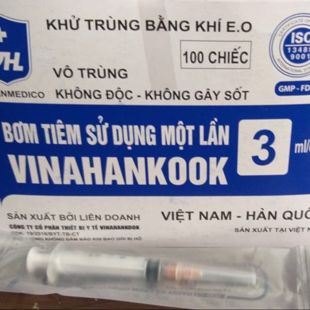 Bơm tiêm Vinahankook 1ml , 3ml, 5ml hộp 100c