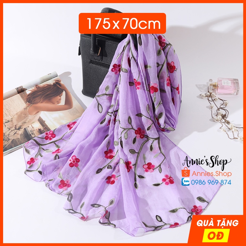 KH012 Khăn voan thêu 3D Spring cao cấp