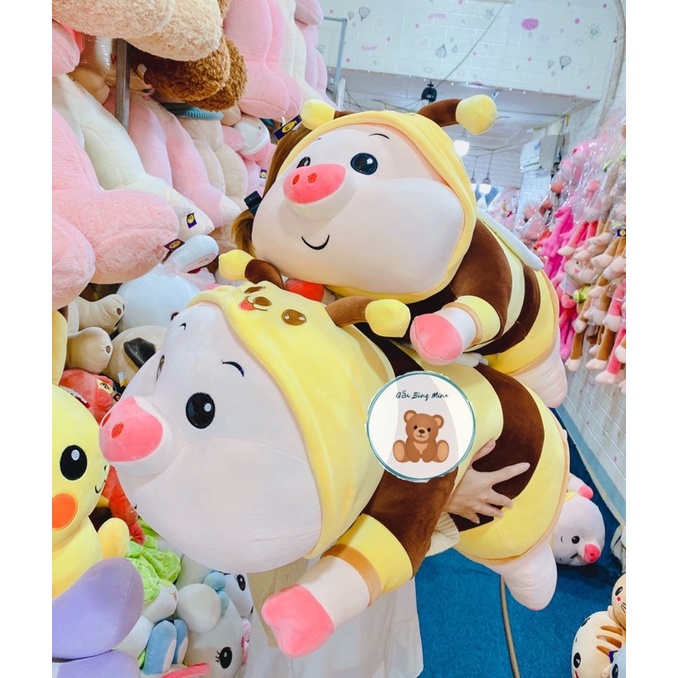 Gấu Bông Heo Nằm Cosplay Ong Cao Cấp - Gấu Bông Mina
