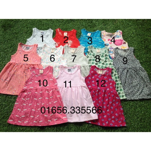 Combo 4 Váy ba lỗ cotton xuất