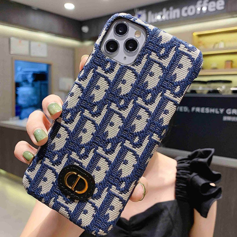 iphone 12 11 pro max big brand xs max i7 Iphone8 8plus xr Dior embroidery + leather grain metal logo mobile phone case Classy