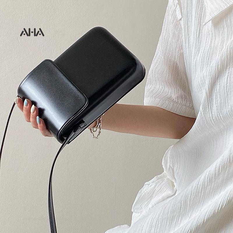 Túi đeo chéo AHA official đựng điện thoại thiết kế màu trơn đơn giản thời trang phong cách Nhật Hàn cho nam và nữ