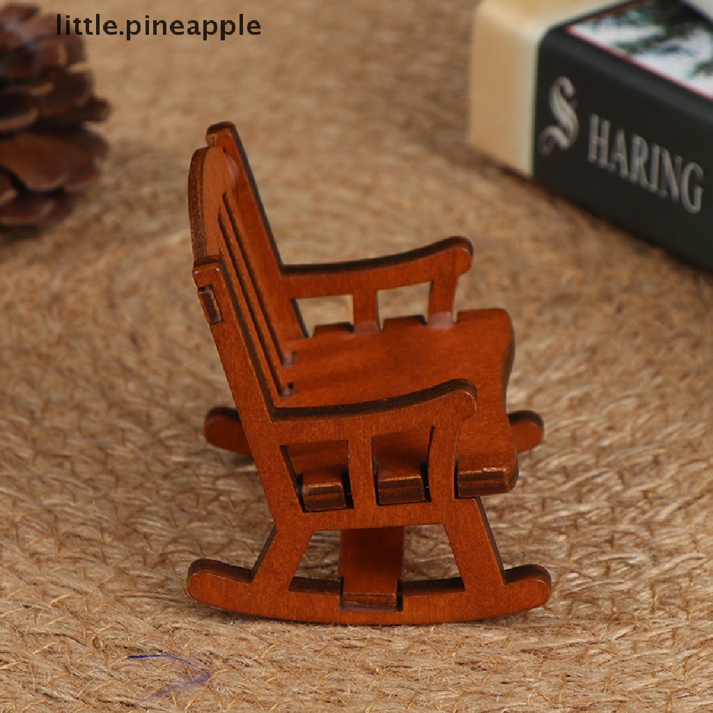 Mô Hình Ghế Gỗ Mini Tỉ Lệ 1 / 12 Trang Trí Nhà Búp Bê