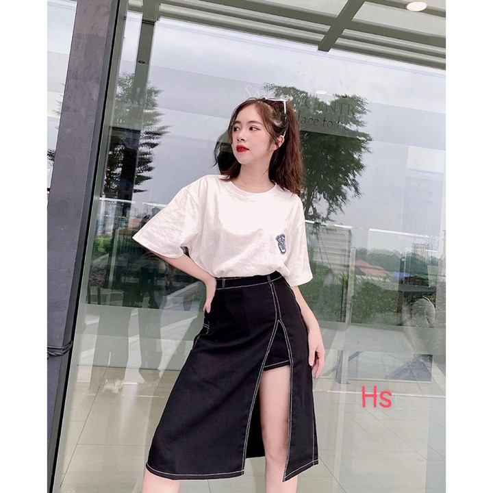 Chân váy xẻ tà viền May nổi-HươngSu (PVN1256) | BigBuy360 - bigbuy360.vn